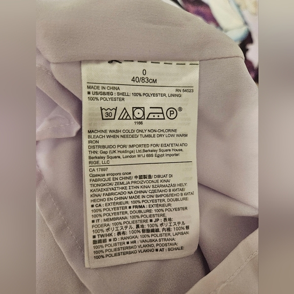 Banana Republic Floral Lilac Sleeveless Dress Size 0 - Picture 10 of 10